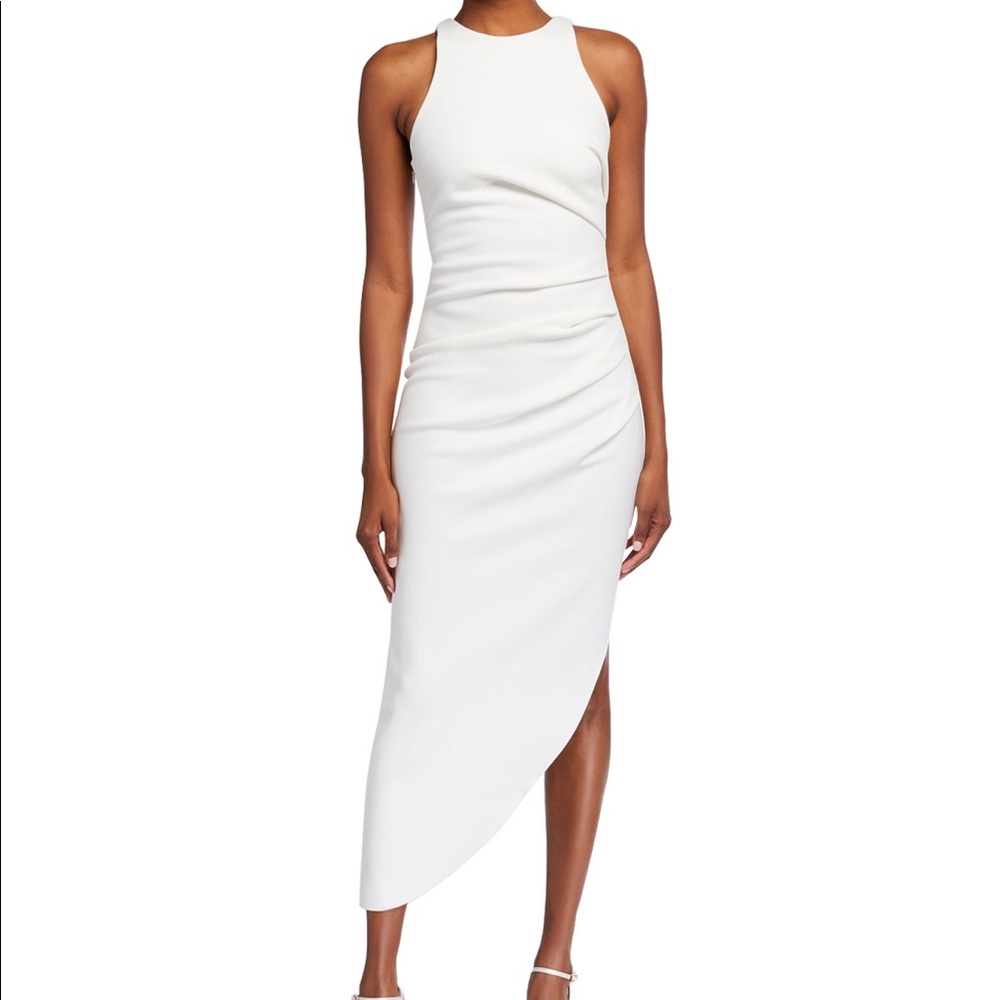 NWT Misha Collection Ida Ivory / Winter White Asymmetrical Dress Size 6